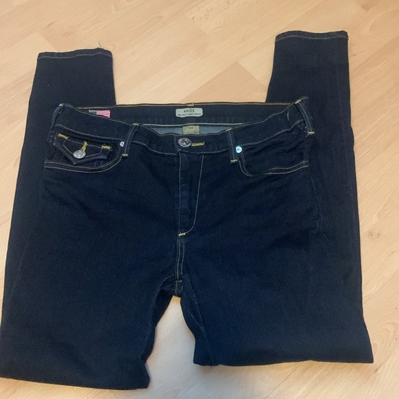 True religion size 28 midrise super skinny dark denim jeans. Name Halle - Picture 3 of 6
